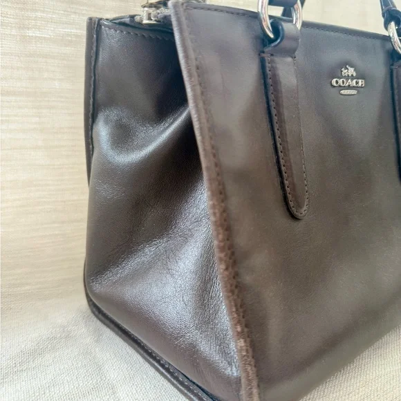 Coach Dark Brown Leather Crosby Carryall - Picture 2 of 10